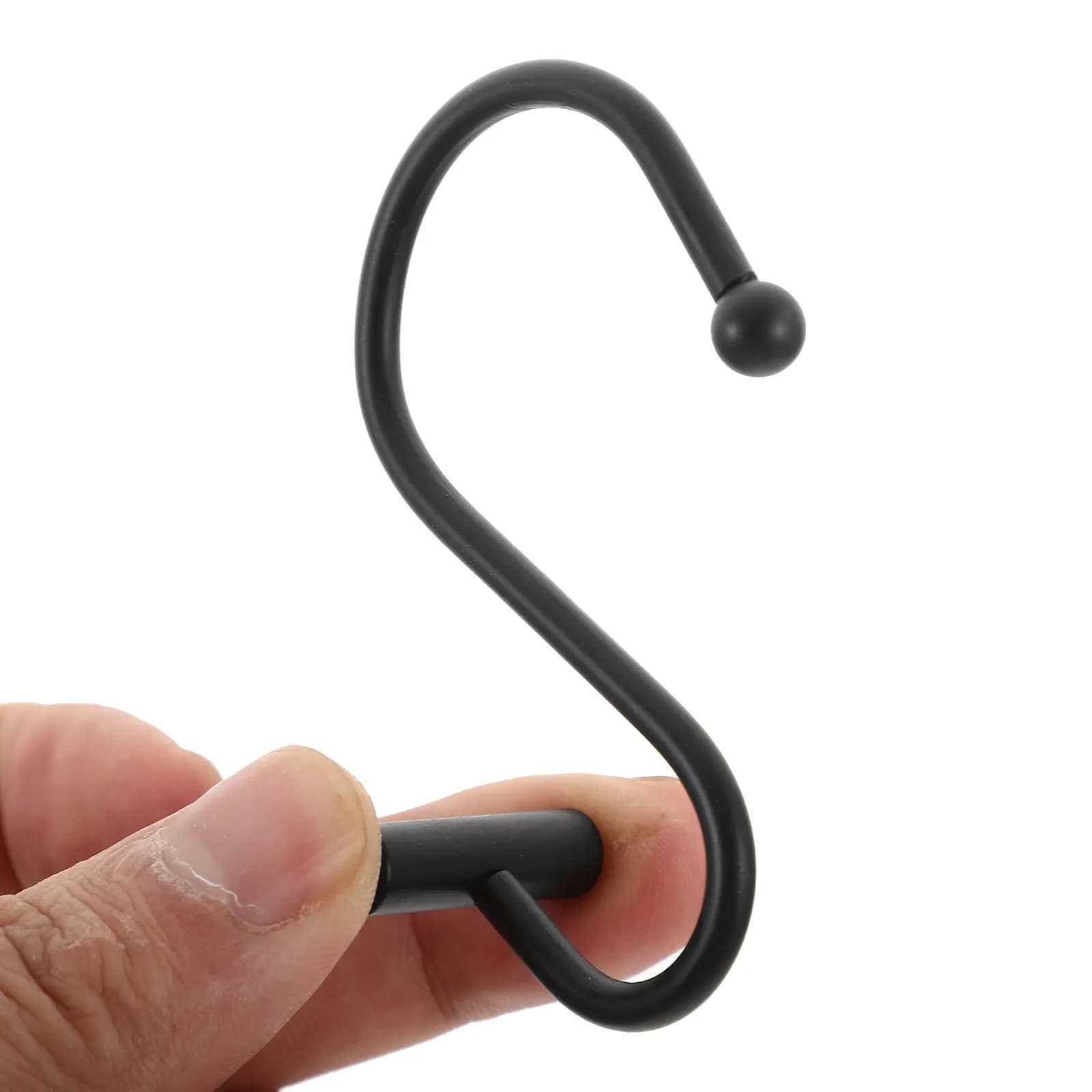 12Pcs Shower Curtain Hooks Iron S Hooks Rust Resistant Sturdy Bathroom Curtain Rings Decorative Hanging Accessories