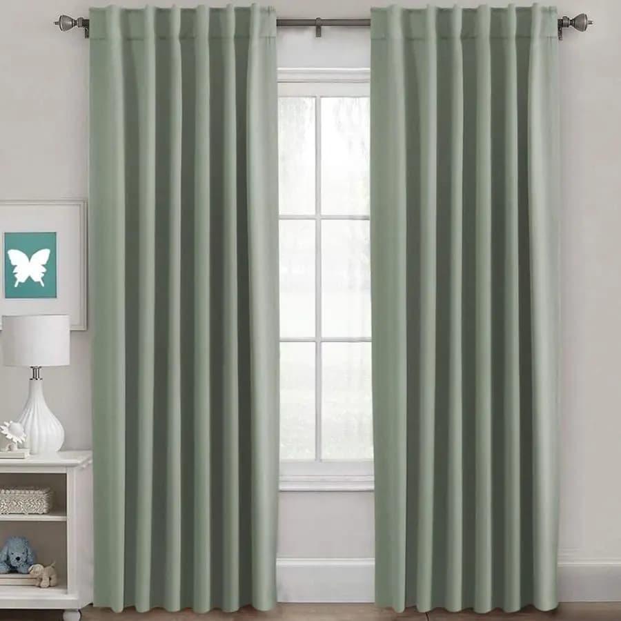 Dark Thermal Insulating Curtains for Windows, Dark Curing Panels Rooms, Dark Curtains for Living Room with Taquets and Fixing Languages