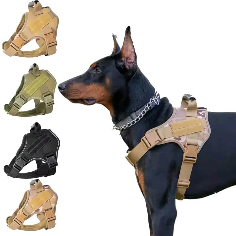 Imbracatura Tattica per Cani di Taglia Grande, Anti-Trazione, Resistente alle Esplosioni, Robusta, Regolabile, di Grado Militare, per Addestramento K9 e Passeggiate
