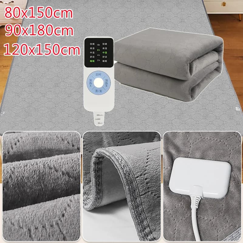 Coperta riscaldante elettrica Termostato automatico Scaldacorpo Materasso da letto Spina europea 220V Tappetino riscaldato elettrico per uso domestico