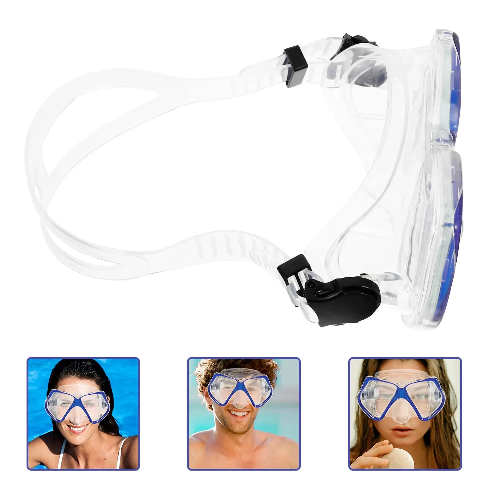 Swimwear with Montatura Grande, Adjustable, No Lost, for Men and Women, Eye Protection, Lightweight and Comfortable, Sports Glasses