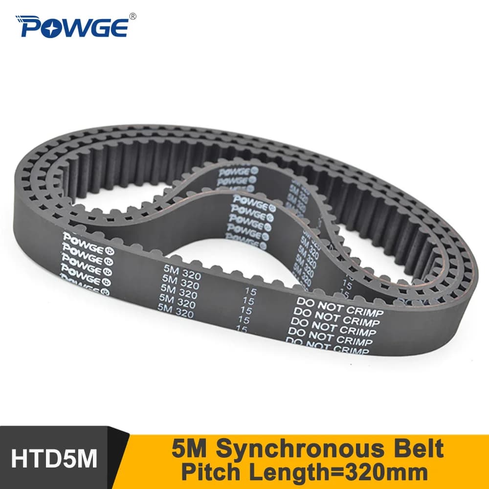 POWGE 320 5M denti cinghia sincrona = 64 larghezza = 12/15/20/25 lunghezza = 320mm cinghia ad anello chiuso HTD 5M puleggia cinghia dentata 320-5M 320-5M