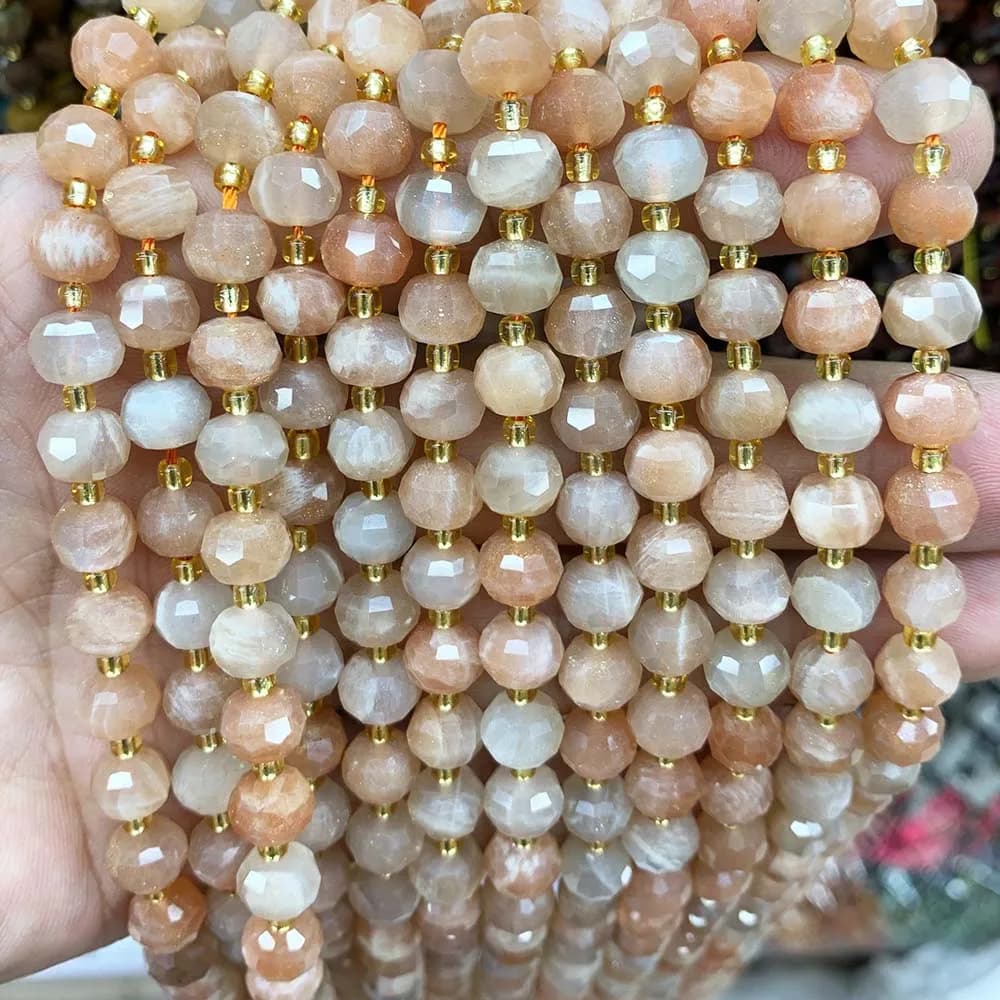 Perline di abbaco con amazzonite naturale 6x8mm Perline di filo distanziatore occhio di tigre lucido per la realizzazione di gioielli fai da te Accessorio Bracciale Necklac