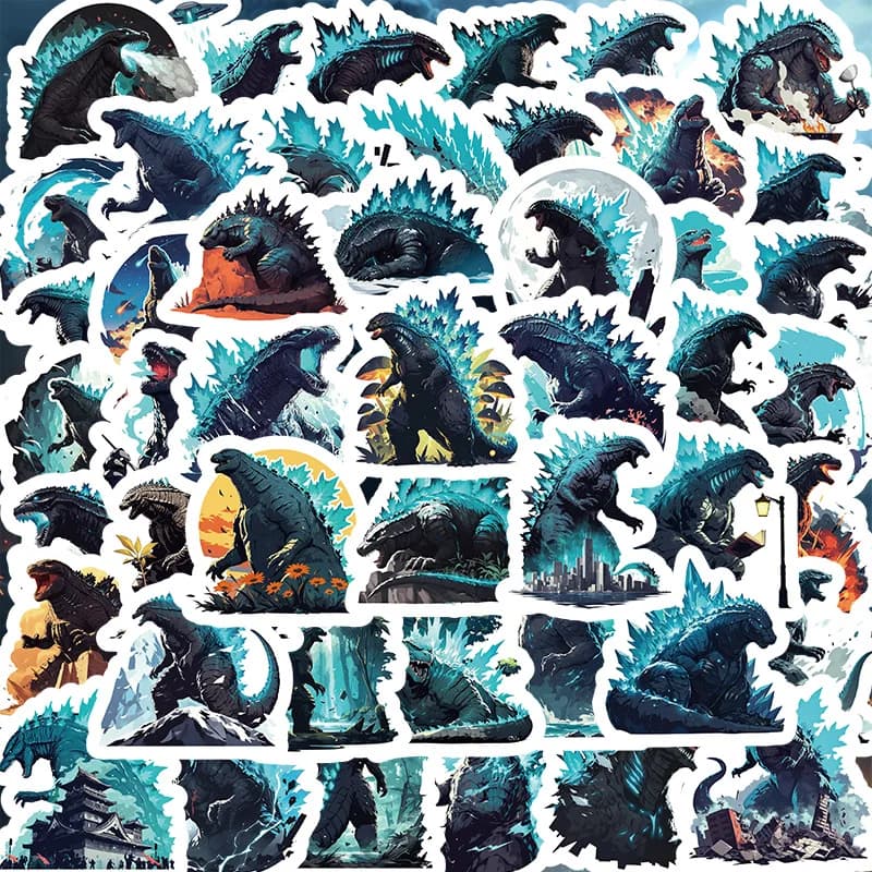55pcs Godzilla Cool Graffiti Sticker Luggage Computer Storage Box Decorative Accessories Stickers