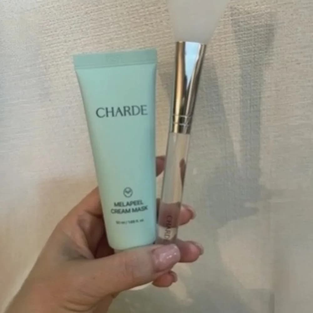 Maschera Crema Peel-Off al Collagene e Niacinamide per Macchie Scure CHARDE Melapeel Set Maschera Crema con Pennello Migliora la Melanina della Pelle Maschera di Marca