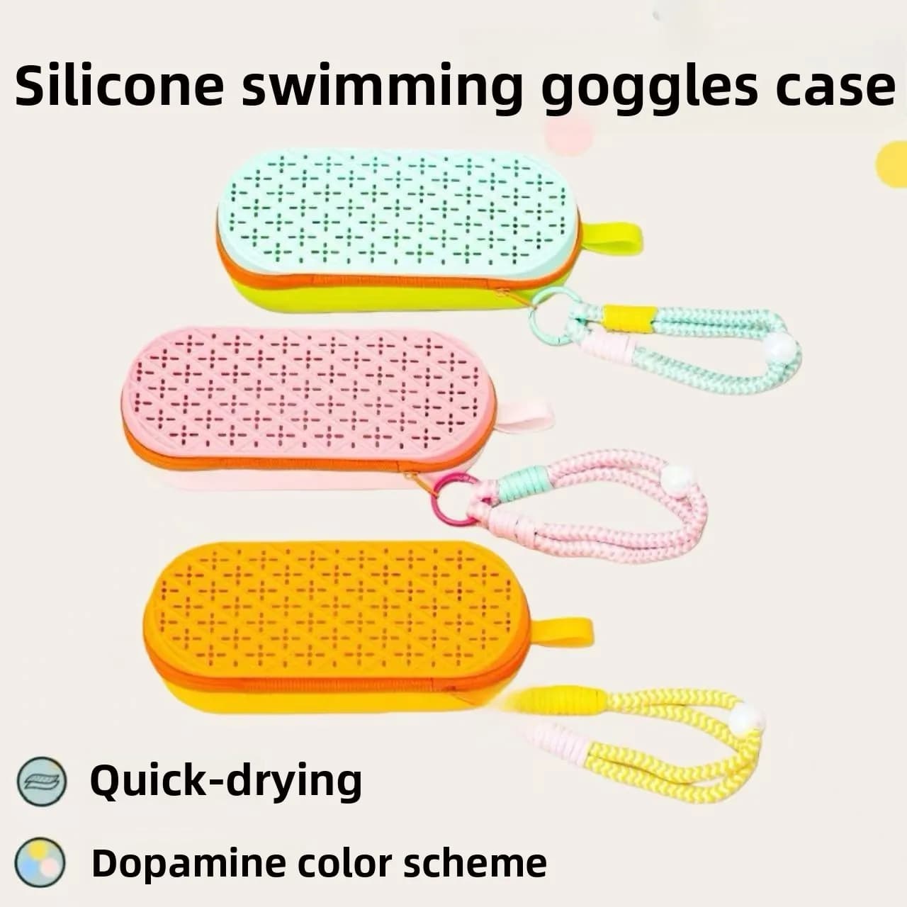 Silicone Portable Case for Swimming Eyelets, Breathable, Protective, for Sunglasses with Large Mounting, Urti Resistant
