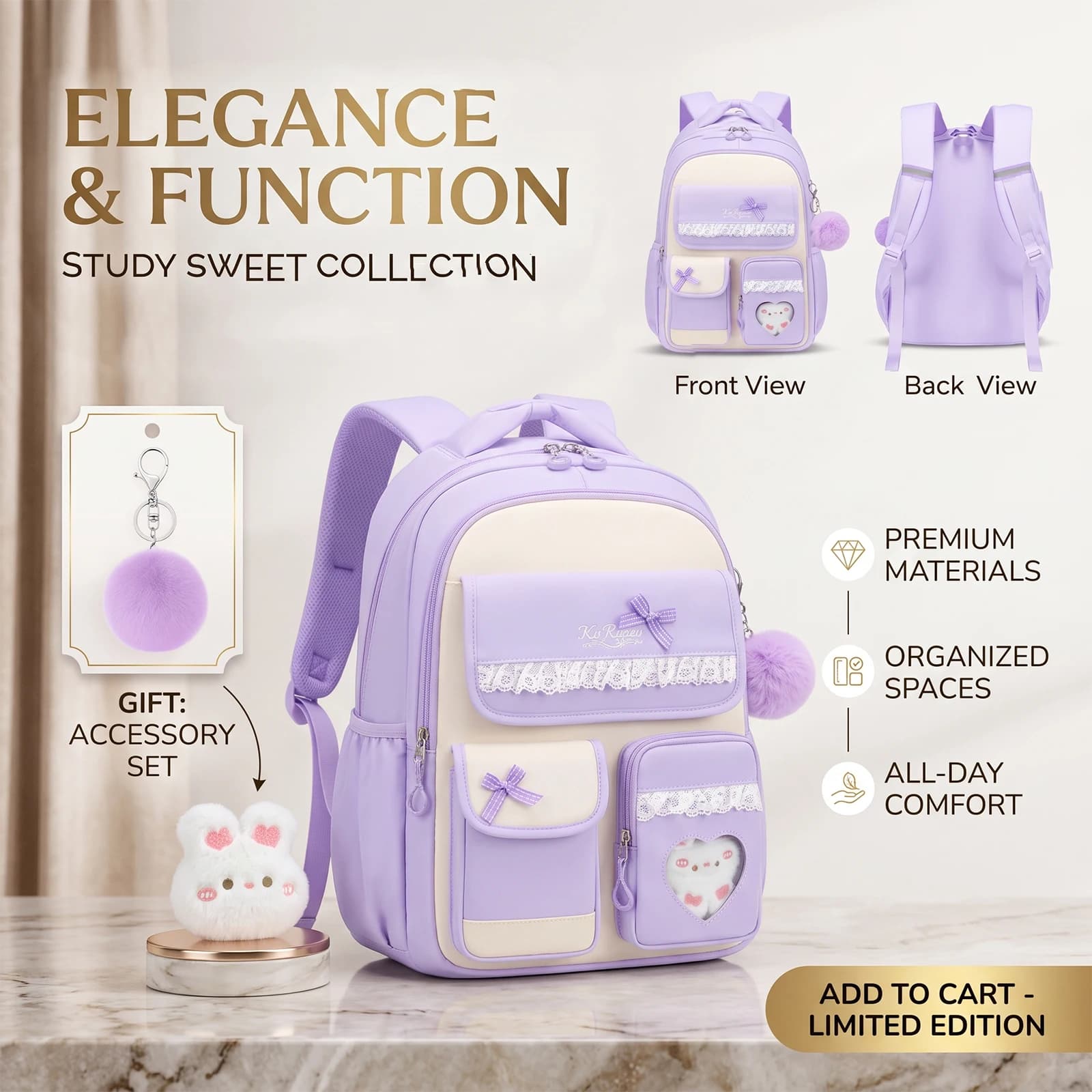 Backpack for Elementary & Middle High School Students,Trendy School Bag for Teens Girls,Lightweight Bookbag Back to School