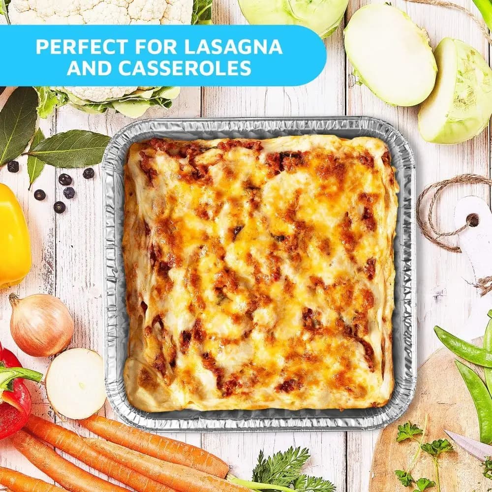 30Pcs 6/7/8/9inch Aluminum Foil Baking Trays Square Non-Stick Air Fryer Pans Reusable Oil Proof Takeaway Food Containers