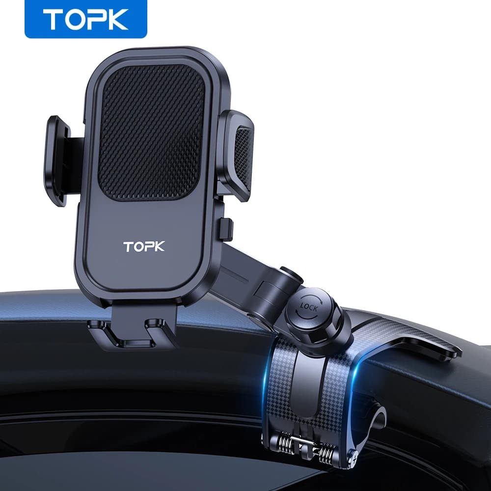 TOPK car phone support for universal dashboard easy to mount support for GPS display car mobile phone support for iPhone Samsung Xiaomi