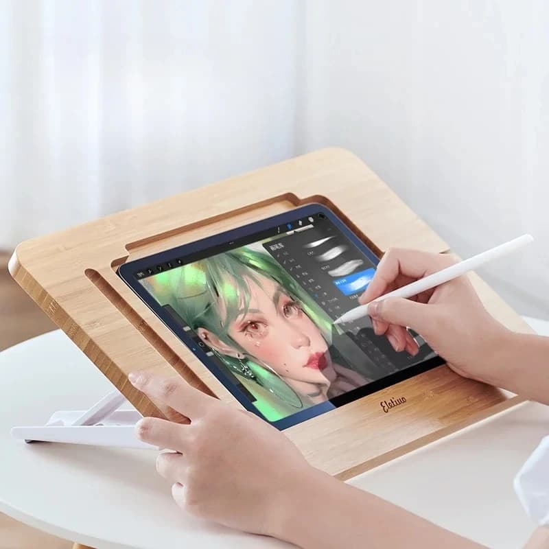 Supporto per pittura da tavolo in legno per tablet, speciale per pittura a mano, 12,9 pollici, per accessori iPad Pro, mensola per tavolo da disegno