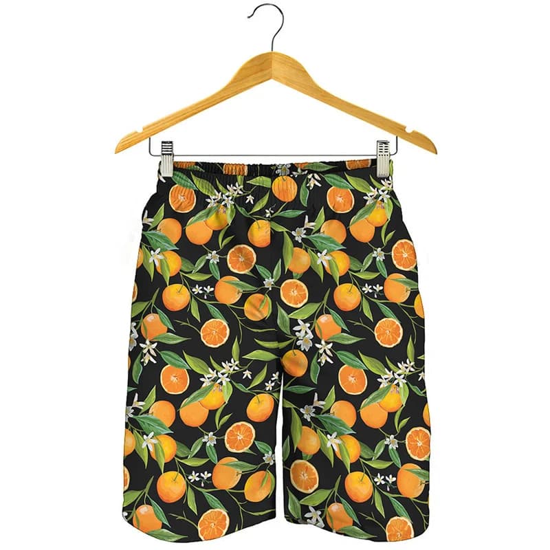 Cartoon Orange Lemon Graphic Short Pants uomo Kids pantaloncini da spiaggia con frutta stampata in 3D Quick Dry costume da bagno Summer Surf Board Shorts