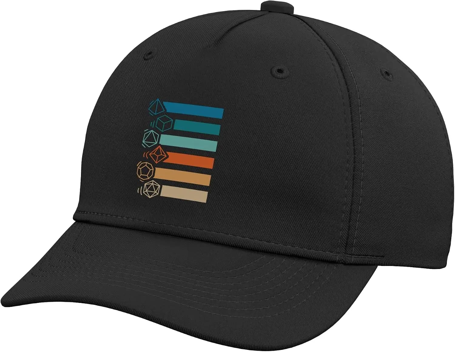 RPG Gamer Retro Polyhedral D20 Dice Set Nerdy Men Women Kids Adjustable Baseball Hat Cartoon-patterned Hat Cotton