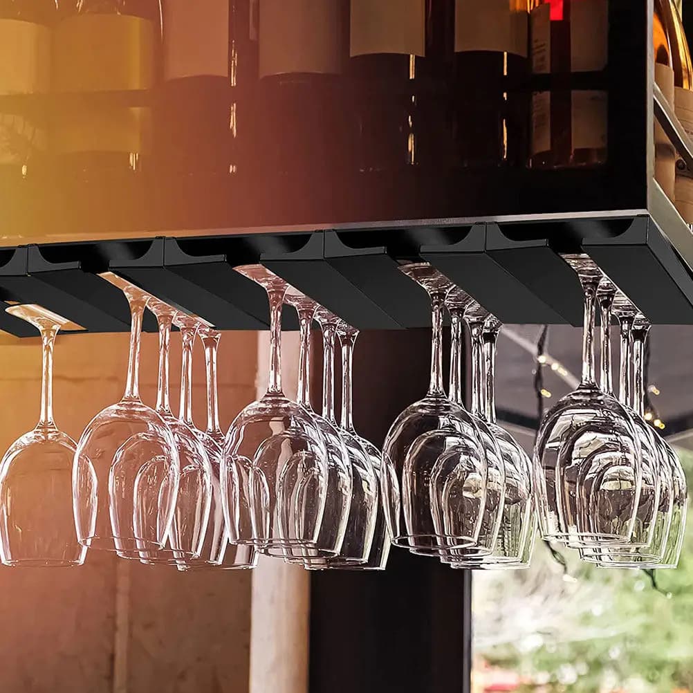 Portabicchieri da Vino Sospeso (2 Pezzi) - Organizzatore Salvaspazio da Cucina Sottopensile