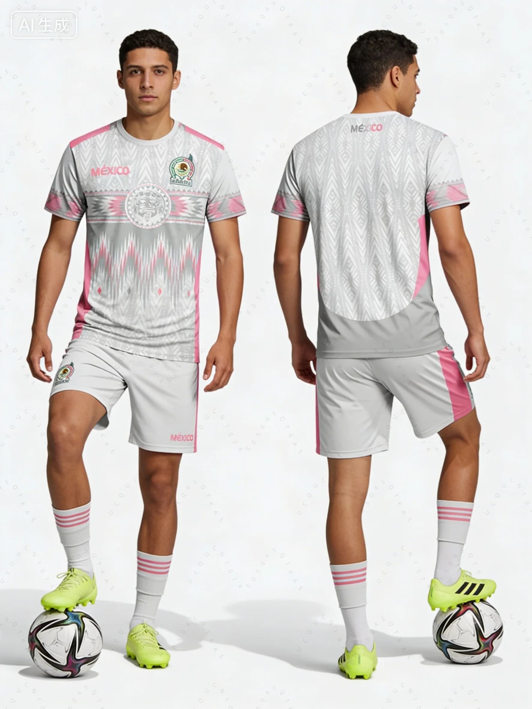 Maglia da Calcio Messicana Stampata in 3D, T-shirt Estiva 2026 Uomo/Donna, Asciugatura Rapida, Top Sportivo per Allenamento all'Aperto