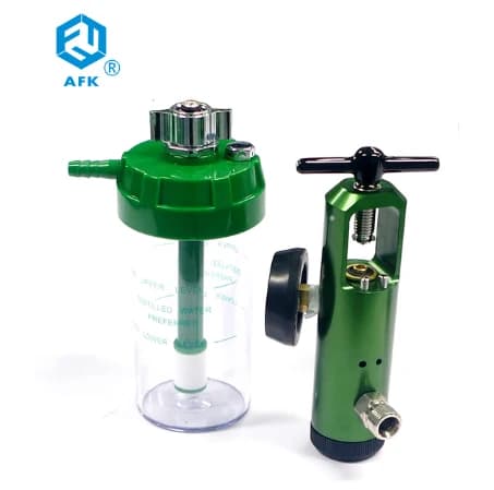 Regolatore di ossigeno Regolatore di pressione dell'ossigeno del gas medico Airtech CGA540 CGA870 DISS con bottiglia umidificatore