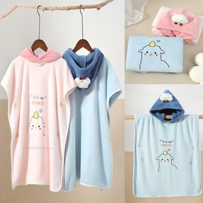 Children's Bathrobe Baby Towel with Hood Here Dry Microfiber Bathrobe for Kids Children's Bathrobe Baby Towels