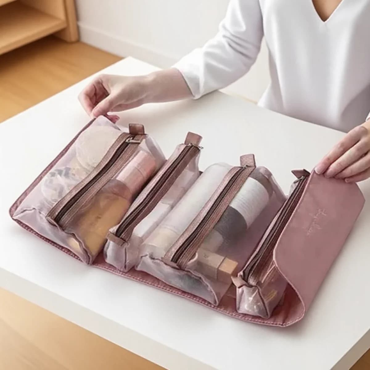 Borsa cosmetica pieghevole impermeabile portatile multifunzionale, portaoggetti da viaggio, articoli da toeletta, kit da bagno, organizer