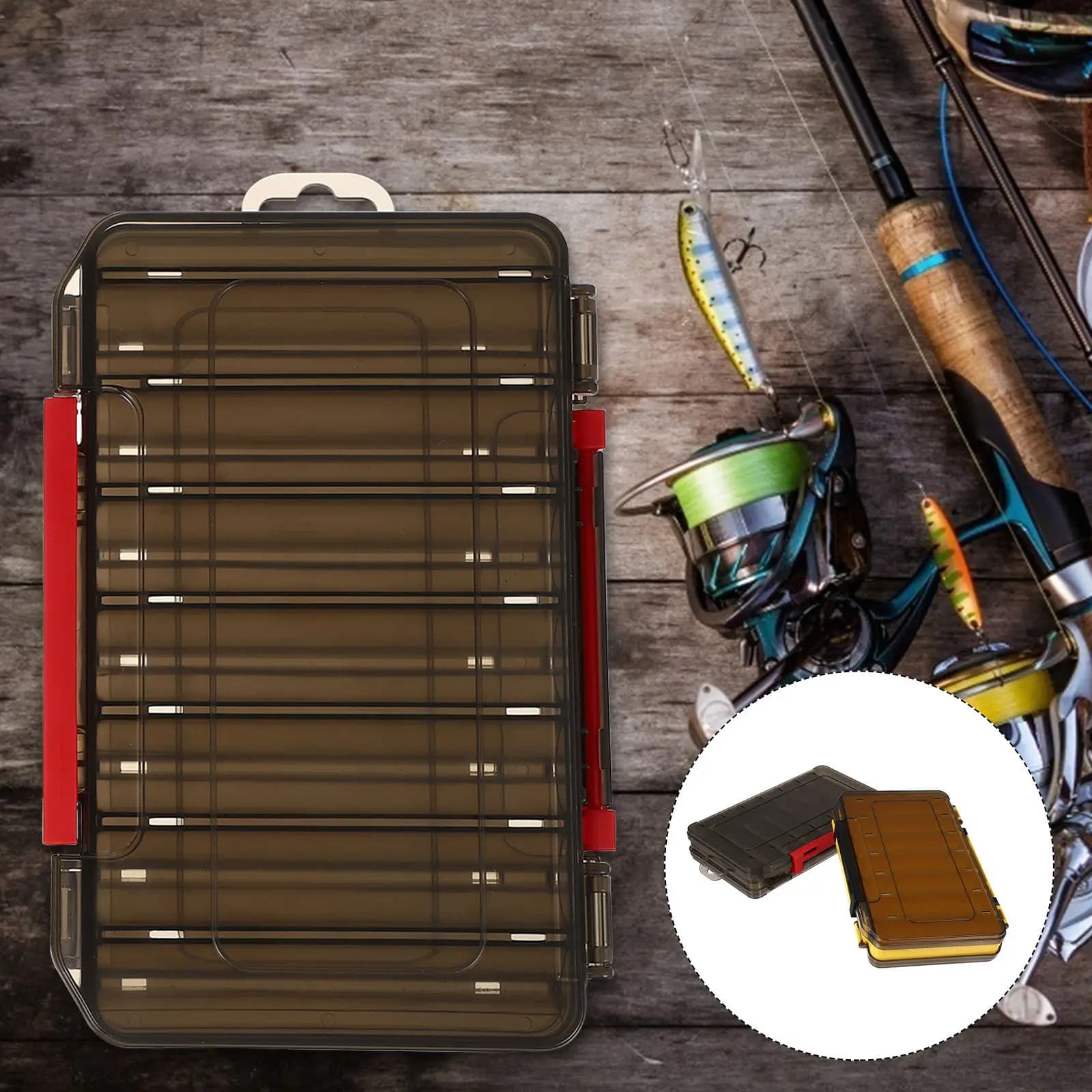 2 Pezzi Scatola Porta Esche Premium in PP a Doppio Lato per Ami, Esche e Artificiali - Organizer Portatile per Attrezzatura da Pesca