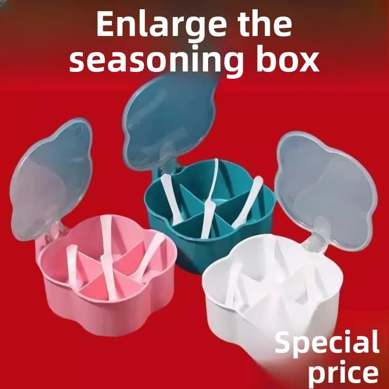 Set di Contenitori per Spezie da Cucina, Multiuso, per Sale, Pepe, Condimenti ed Erbe, in Plastica, Non per Uso Domestico, Forma Quadrata