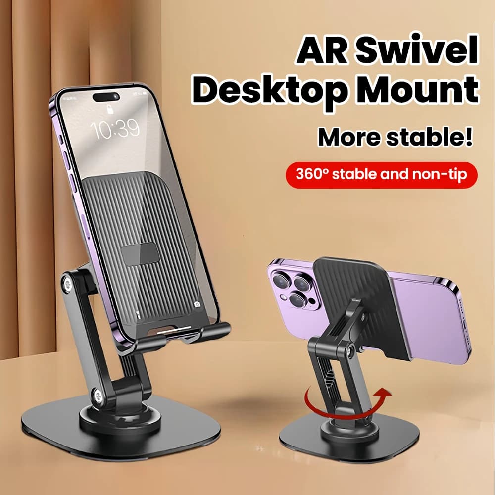 360 ° Supporto per telefono cellulare da tavolo pieghevole girevole Supporto per supporto mobile portatile pieghevole per tablet universale pigro per iPhone 16