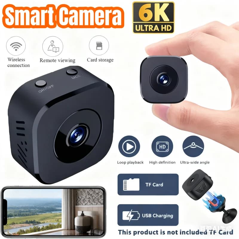 Mini telecamera di sicurezza 6K Wireless 2.4G WiFi Monitoraggio Protezione di sicurezza Visione notturna remota Sorveglianza Smart Home 2025 Nuovo
