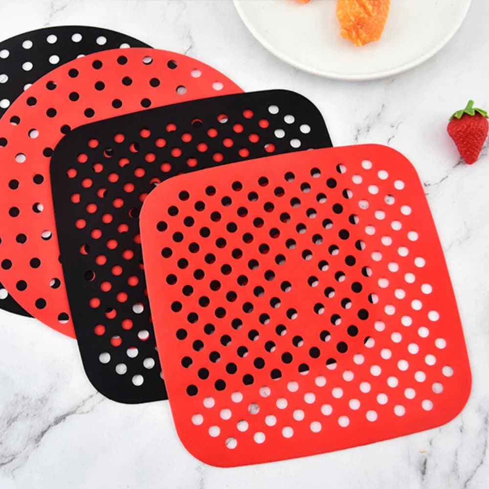 1PC round and square silicone mats, air fryer mats, fryer liners, kitchen insulation mats, waterproof and anti slip placemats