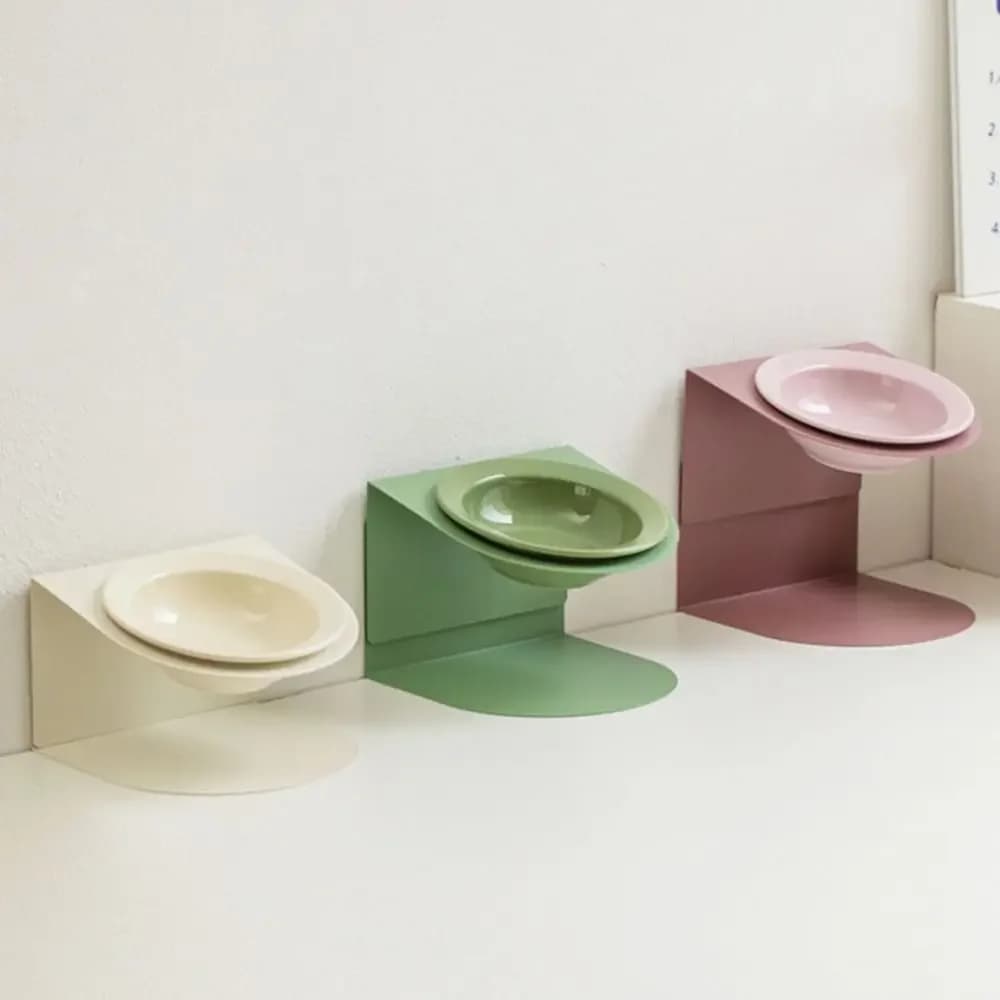 Anti Vomiting Ceramic Cat Bowl Anti Slip Inclined Cat Feeding Station Detachable Neck Protection Raised Dog Food Bowl