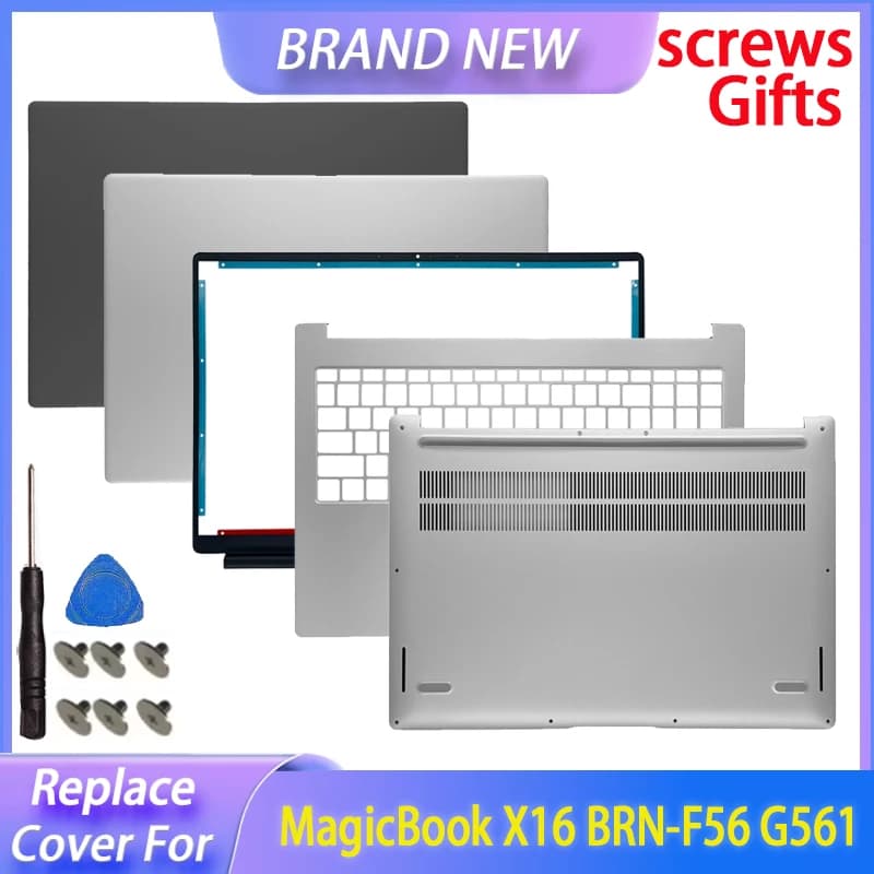 Repalce Cover For Honor MagicBook X16 BRN-F56 BRN-G561 H56 H76 Laptop LCD Back Cover Front Bezel Palmrest Lower Bottom Case