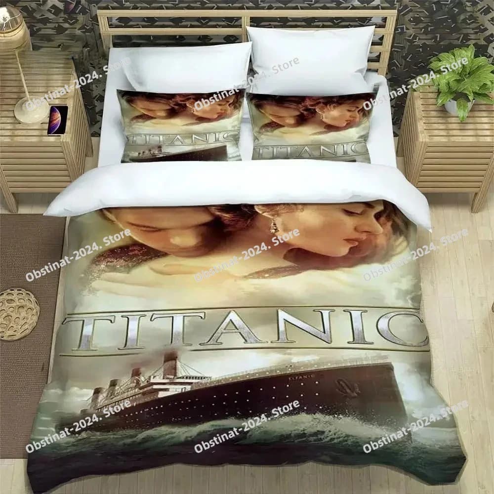 3D Titanic Leonardo DiCaprio Set biancheria da letto Set letto stampato Copripiumino Lenzuolo Federa Letto Copripiumino morbido Full Queen King Size