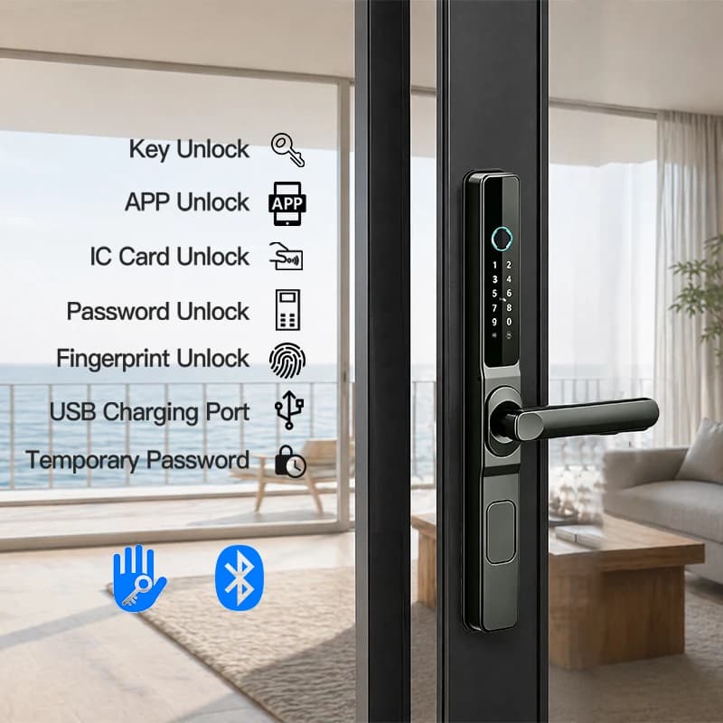 TTLock App smart lock supports fingerprint password ID card USB charging port temporary password