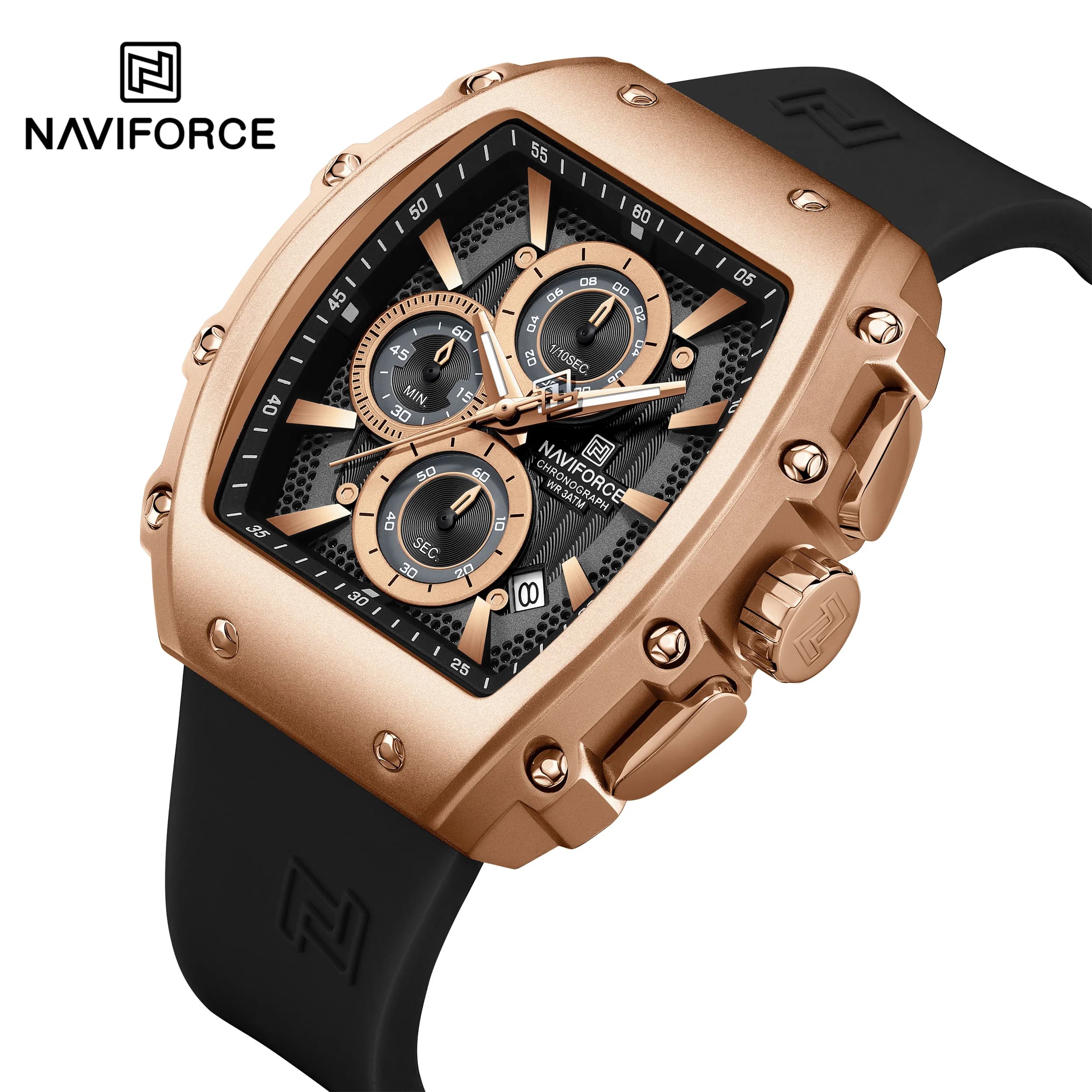 NAVIFORCE Waterproof Quartz Men's Sports Watch Casual Couple Luminous Wrist Watch with NF8070 Luxury Bot Strap