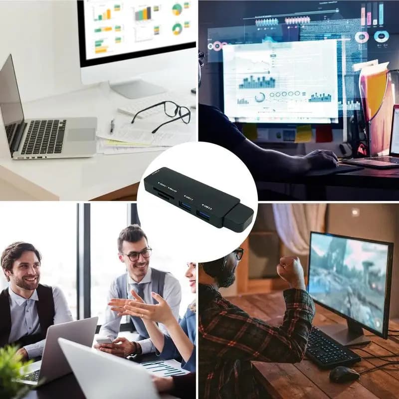 Hub USB per laptop Espansore porta USB portatile resistente 5 in 1 Hub USB portatile Docking station per laptop USB C per carichi pesanti