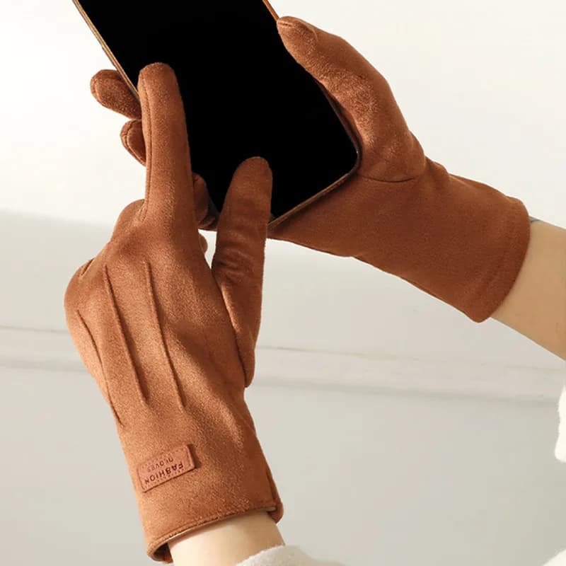 Women's Winter Gloves Suede Leather Gloves Windproof Touch Screen Gloves Winter Cycling Gloves Outdoor Winter Cycling Gloves