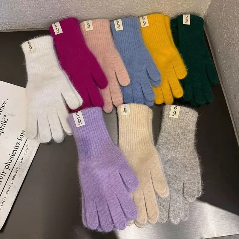 Guanti Termici da Donna con Dita Separabili - Guanti Invernali Spessi con Polsino Elastico e Punte Multicolore per Ciclismo, Escursionismo, Sci