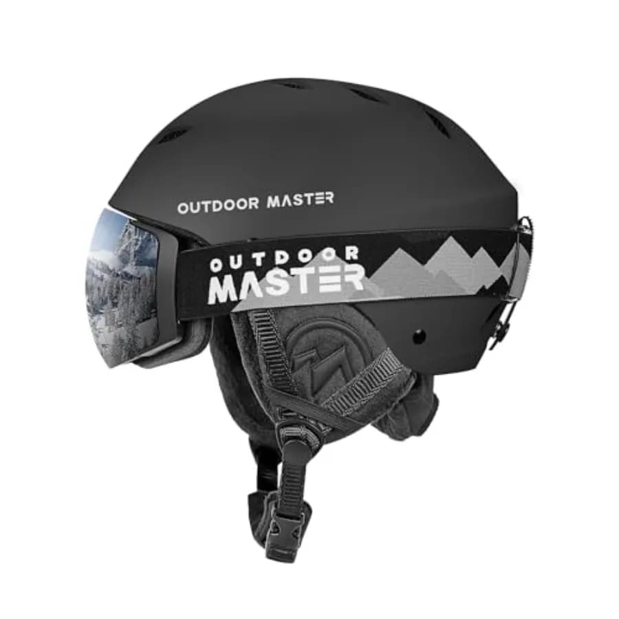 Set Casco da Sci e Snowboard con Occhiali per Uomini, Donne e Giovani, Taglia M 20.5-23 Pollici
