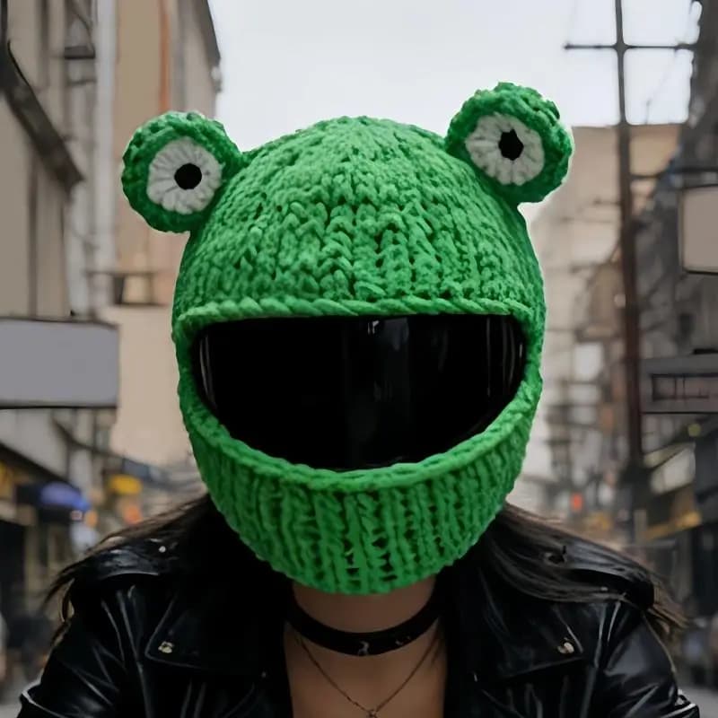 Funny Animal Helmet Cover Styles Soft Knitting Motorcycling Helmet Cover For Men Women Perfect For Holiday Parties