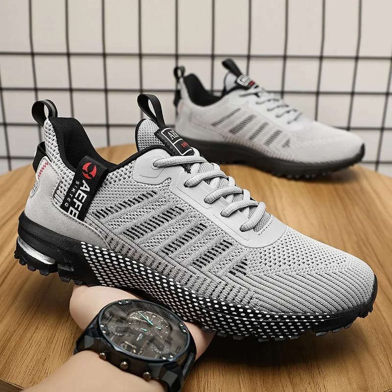 Scarpe da corsa da uomo, sneakers outdoor di tendenza, traspiranti, con lacci, casual, suola morbida, scarpe da tennis, platform leggere da uomo