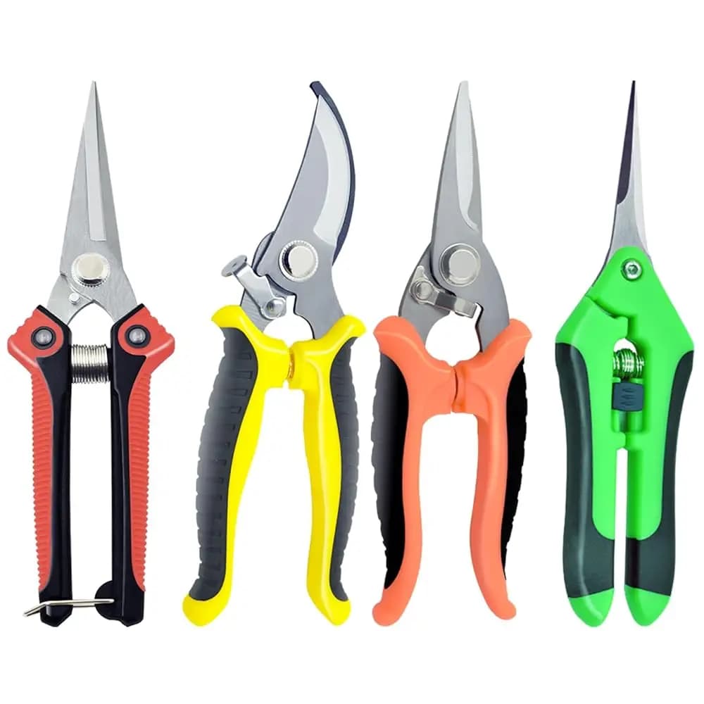 Set di 4 Forbici da Giardinaggio, Cesoie Affilate in Acciaio Inox, Forbici per Fiori con Impugnatura Antiscivolo