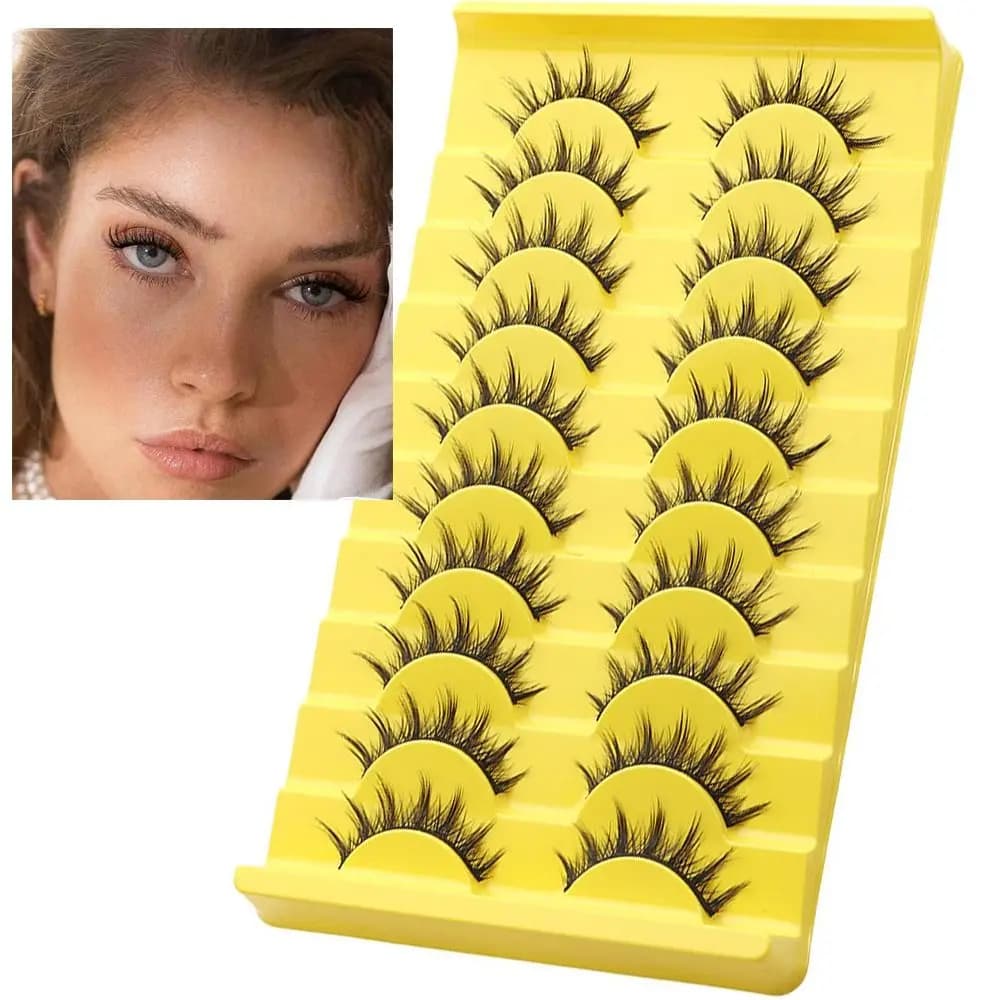 New Fake 3D Eyelashes in Visone, Natural and Voluminous, Faux Handlashes for Makeup and Extension Eyelashes