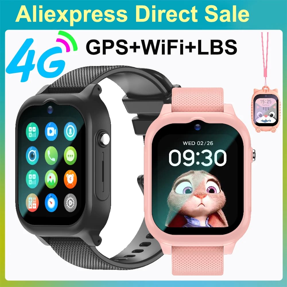 Nuovi bambini Smart Watch 4G GPS WIFI Videochiamata SOS Bambino Smartwatch Fotocamera Monitor vocale Tracker Posizione Orologio da telefono