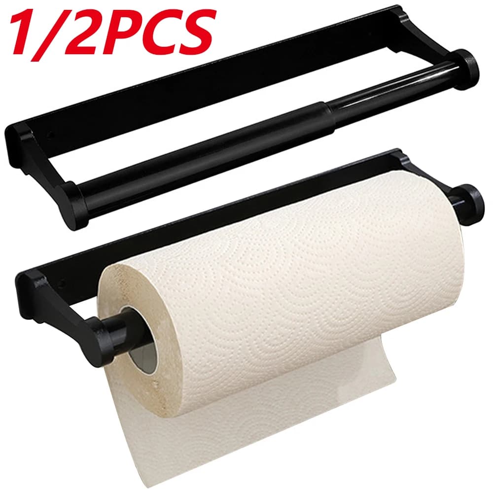 1/2 pezzi porta asciugamani di carta sotto il mobiletto portarotolo in acciaio inossidabile portarotolo multi-ruolo portasciugamani da bagno portaoggetti da cucina