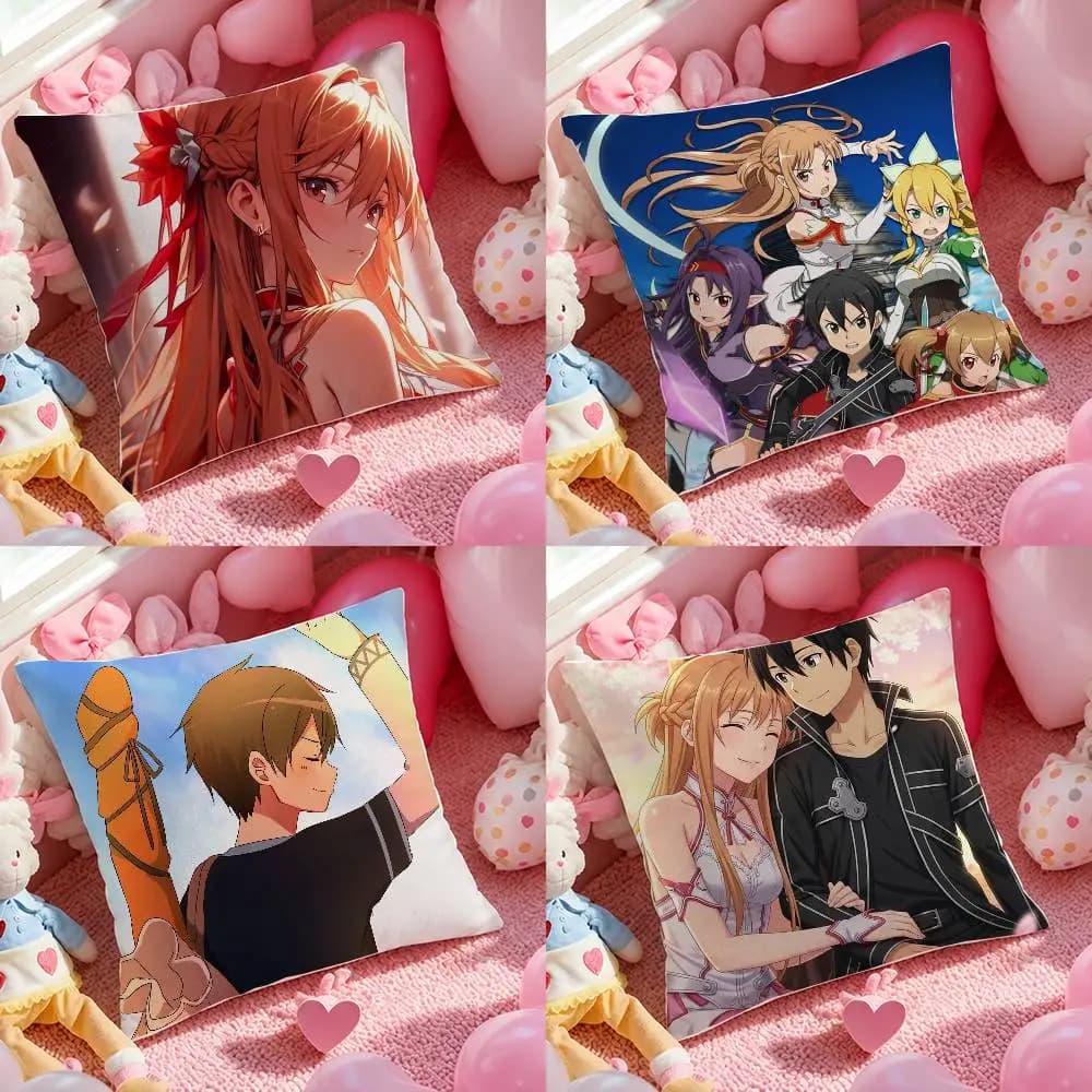 Fodera per cuscino in peluche morbido a pelo corto Sword Art Online Goddess Stacia Asuna, per divano, camera da letto, decorazioni per la casa, regalo