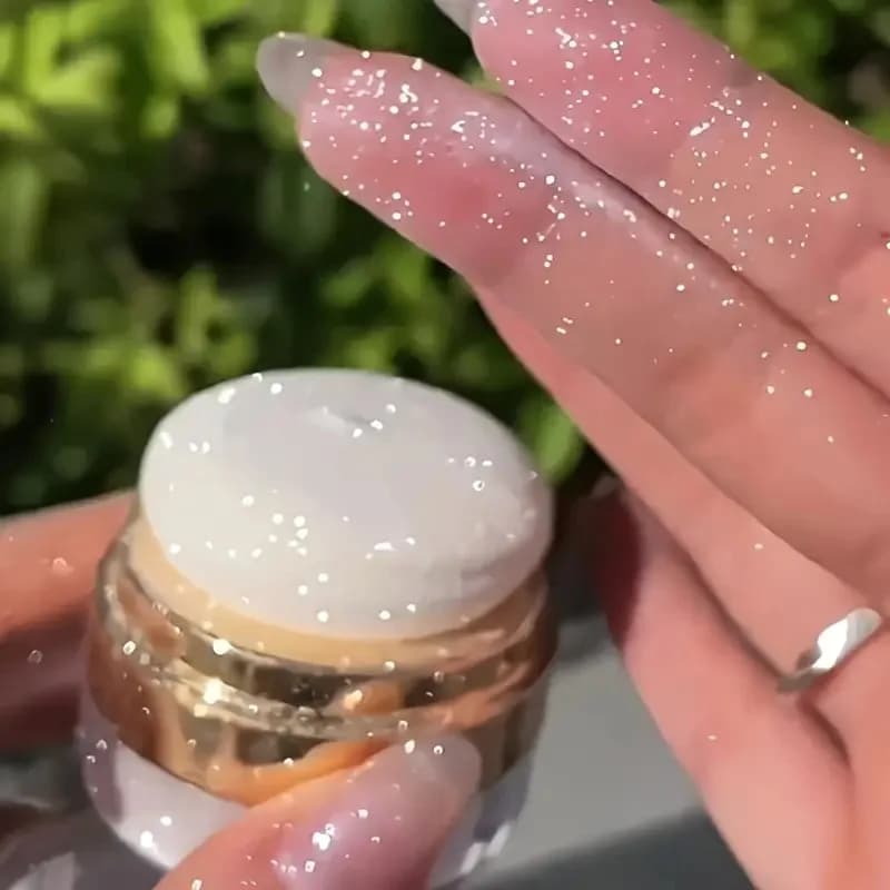 Glitter powder for the body with sparkling powder, glittering highlighter and bright powder for the body, lasting make-up for the glow of the body in dream flashing powder