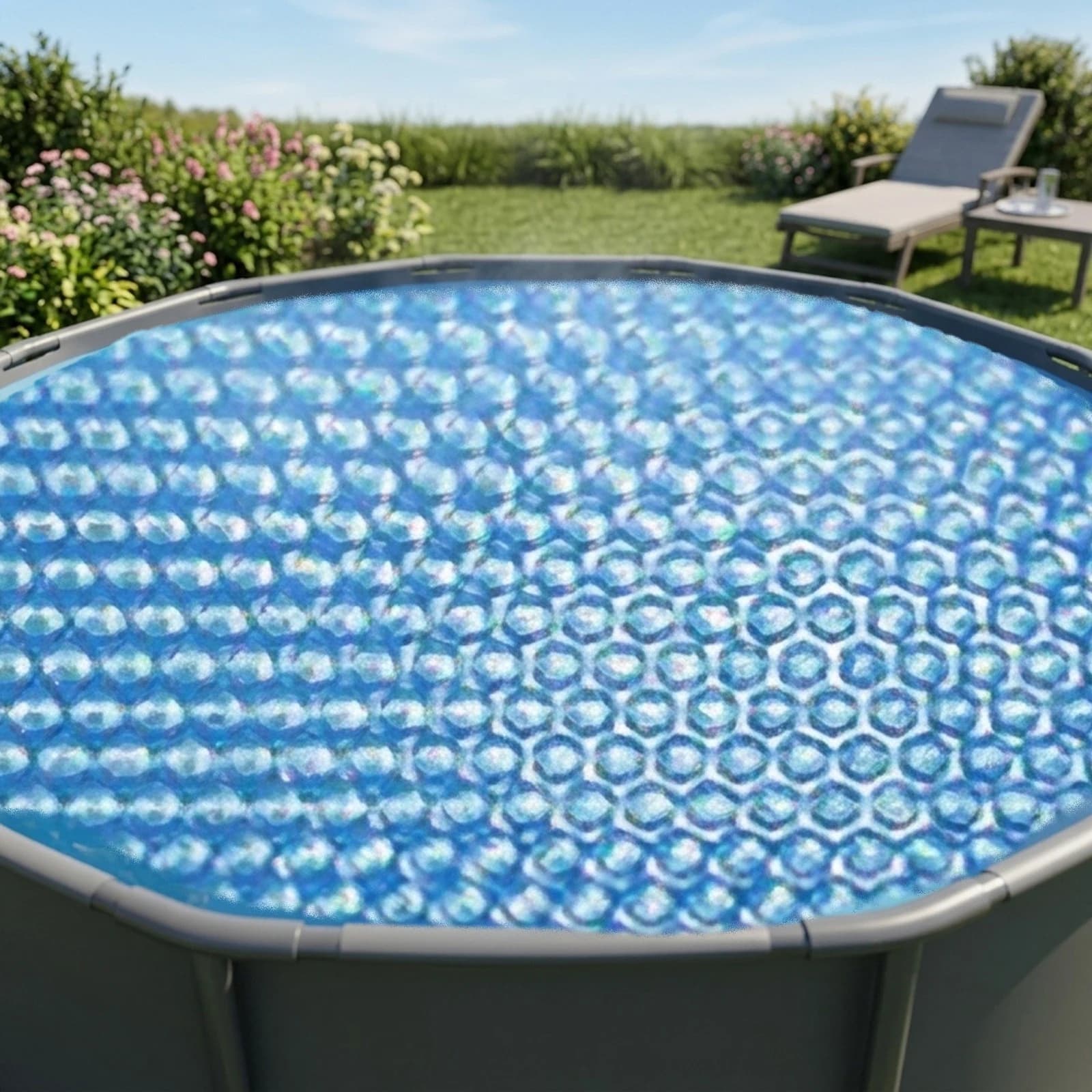 Above Ground Swimming Pool PE Solar Blanket Cover Designed for Heat Retention and Protection from Dust and Debris