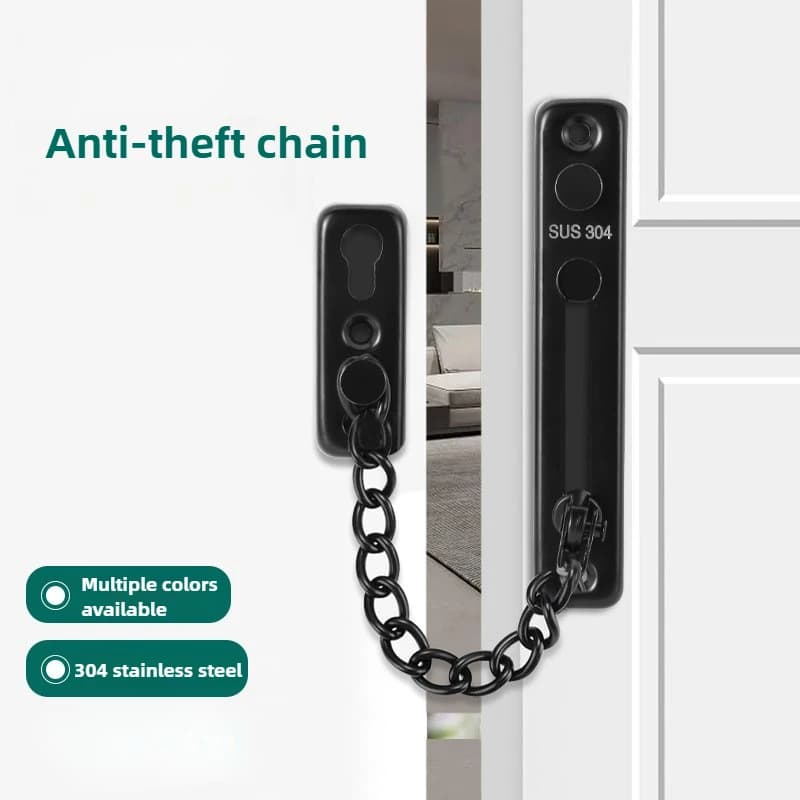 Serratura a catena di sicurezza per hotel, bullone per porta antifurto, realizzata in acciaio inossidabile 304, prevenzione ladri, serratura a catena di sicurezza per porta