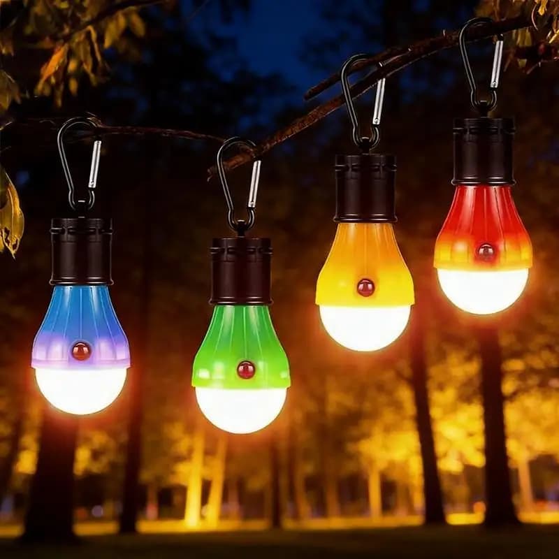 New 1/4Pcs Emergency Waterproof Adventure Hanging Light Portable LED Camping Lantern Tent Lamp Light Bulb AAA Batteries Powered