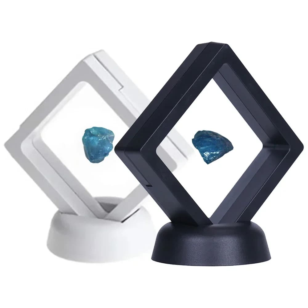 1PC Espositore con diamanti 7x7cm Scatola bianca nera Collezione di monete Decorazione Anello Orecchino che mostra supporto Confezione regalo di stoccaggio di pietre preziose