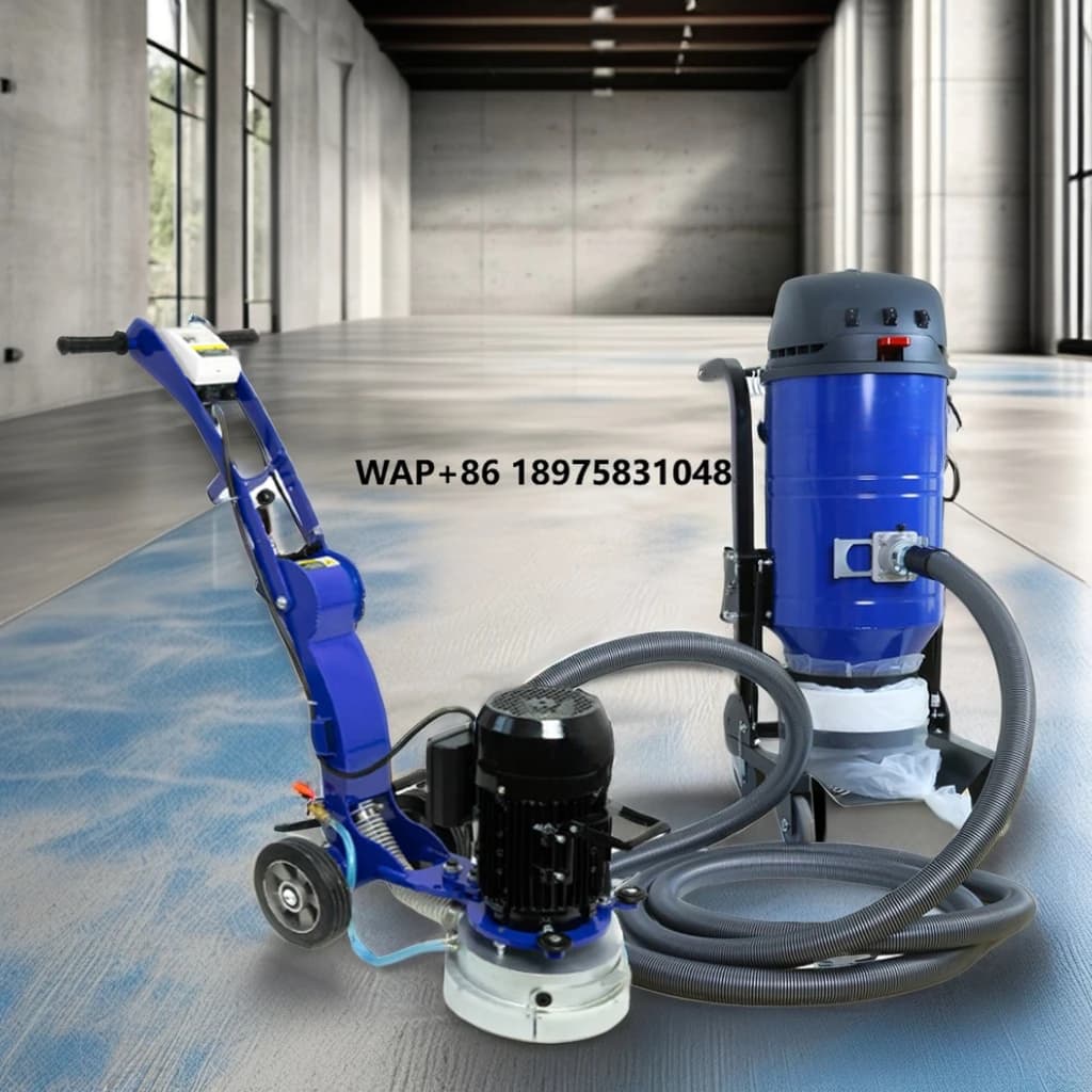 Levigatrice per pavimenti in cemento con aspiratore industriale opzionale