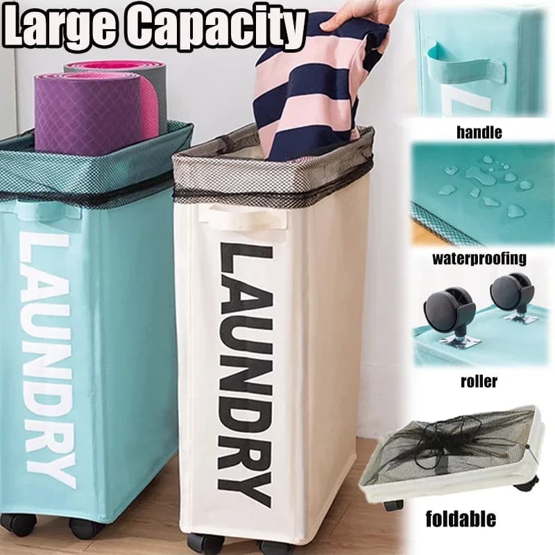 Foldable Linen Basket Clothes Basket Clothes Basket Clothes Storage Box for Clothes Storage box for various yoga items with wheels Bathroom accessories