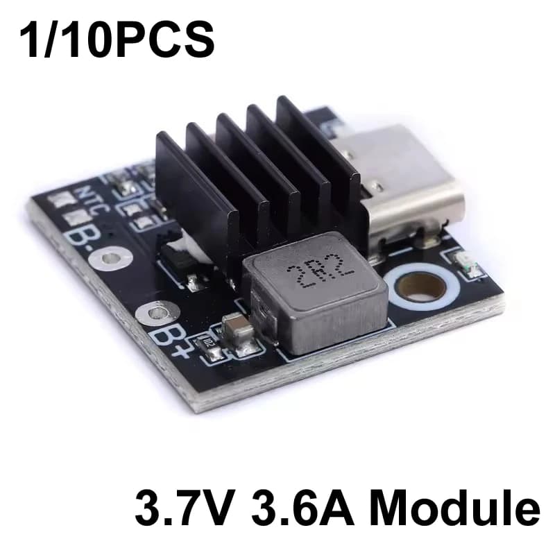 1 pz/10 pz Scheda di protezione caricabatterie per batterie al litio LiPo 1S 3.7V 3.6A con indicatore di alimentazione e modulo USB Type-C